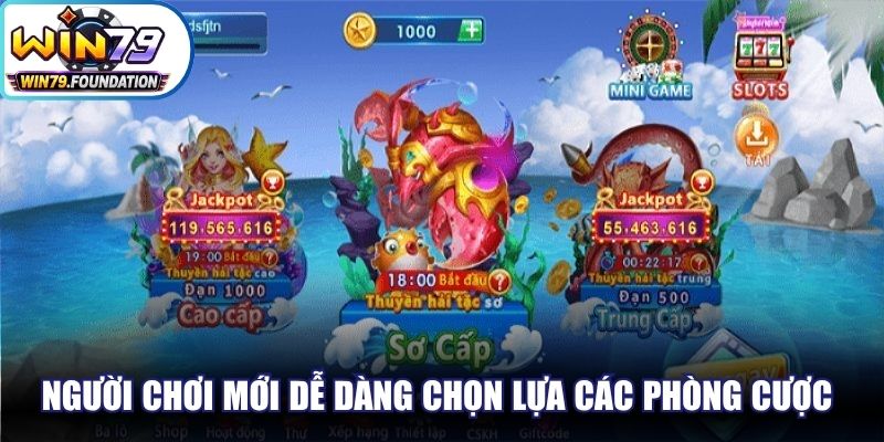 Người chơi mới dễ dàng chọn lựa các phòng cược nhỏ để rèn luyện