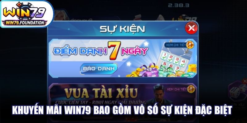 Khuyến mãi Win79 bao gồm vô số sự kiện đặc biệt cuốn hút hội viên