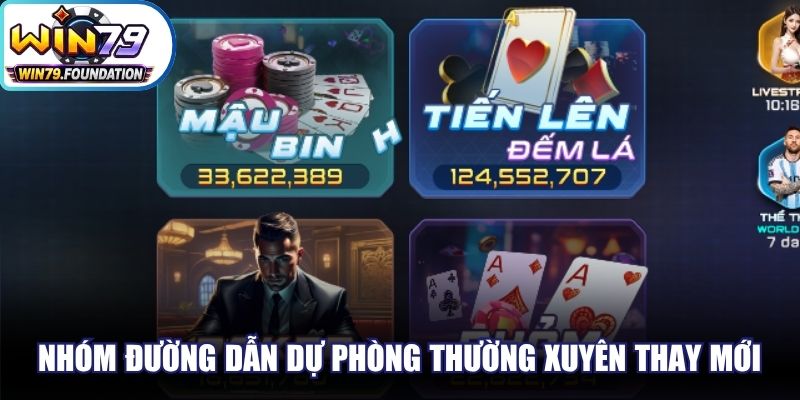 Nhóm đường dẫn dự phòng thường xuyên thay mới, không bị chặn