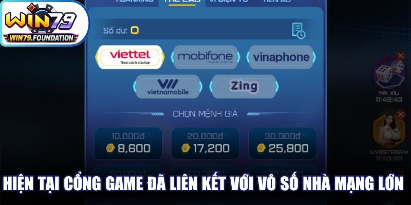 Nạp Tiền Win79 Dễ Dàng Qua Đa Dạng Kênh Thanh Toán 2 Hiện tại cổng game đã liên kết với vô số nhà mạng lớn, đơn giản