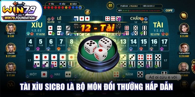 Tài Xỉu Sicbo là một trong các bộ môn đổi thưởng hấp dẫn bậc nhất